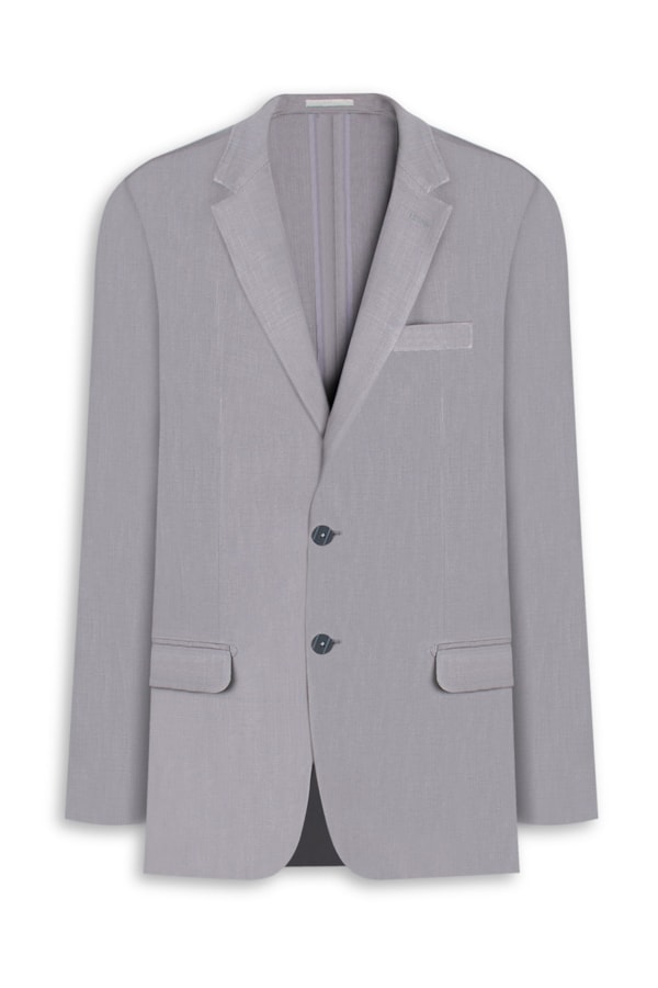 Blazer Visco Slub Span Cinza Medio