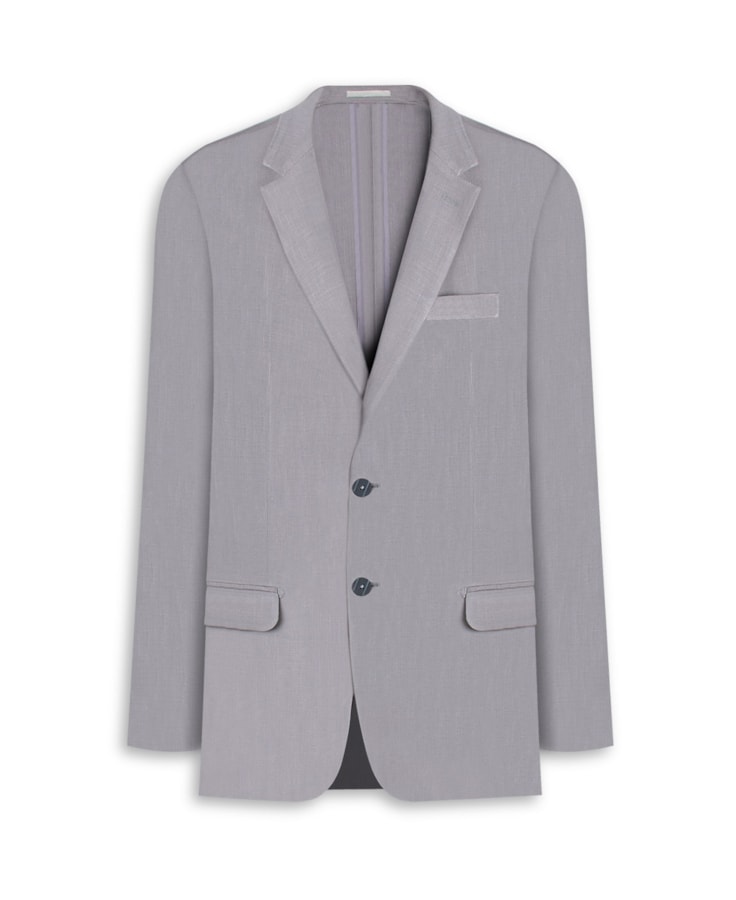 Blazer Visco Slub Span Cinza Medio
