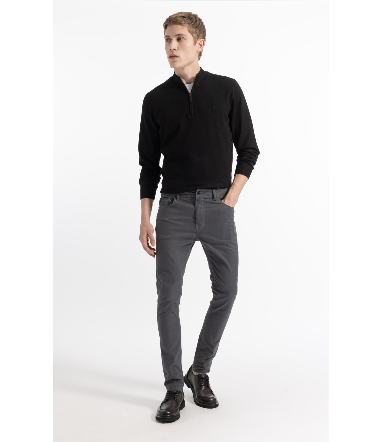 Color Twill Power Pd (Skinny) 5 Pockets Cinza Medio