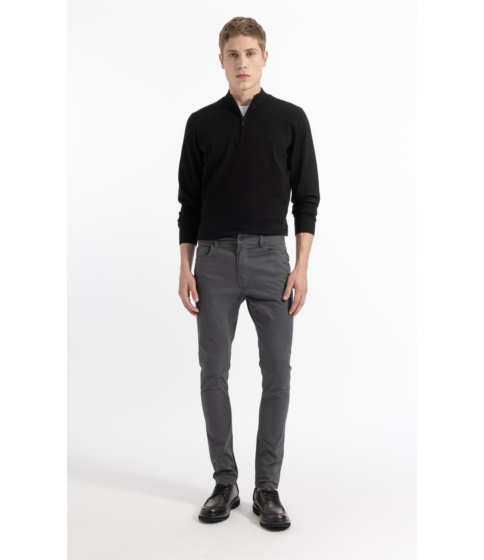 Color Twill Power Pd (Skinny) 5 Pockets Cinza Medio