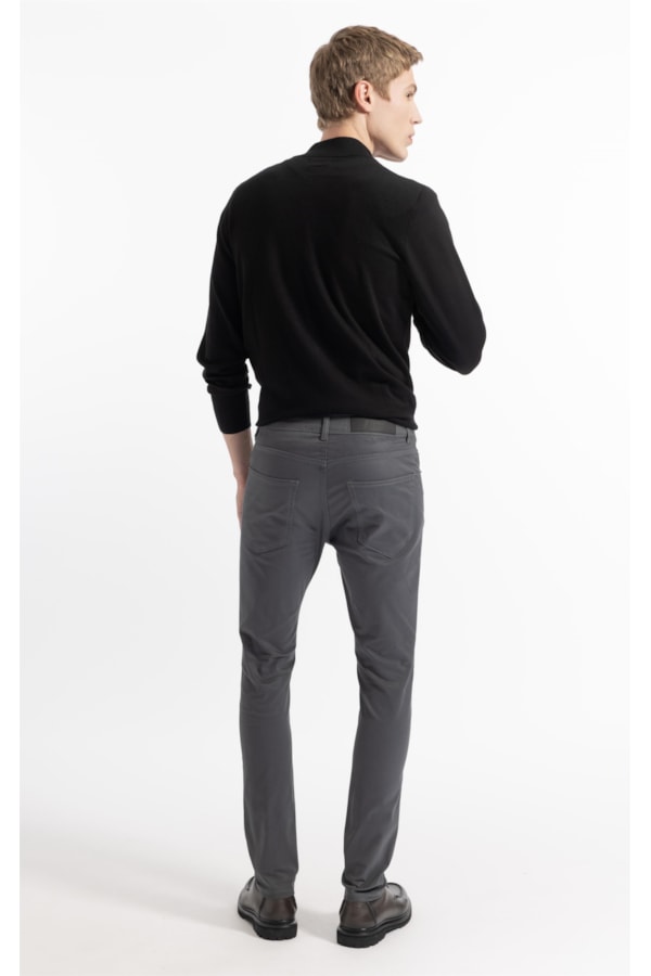 Calça Color Twill Power (Skinny) 5 Pockets Cinza Medio
