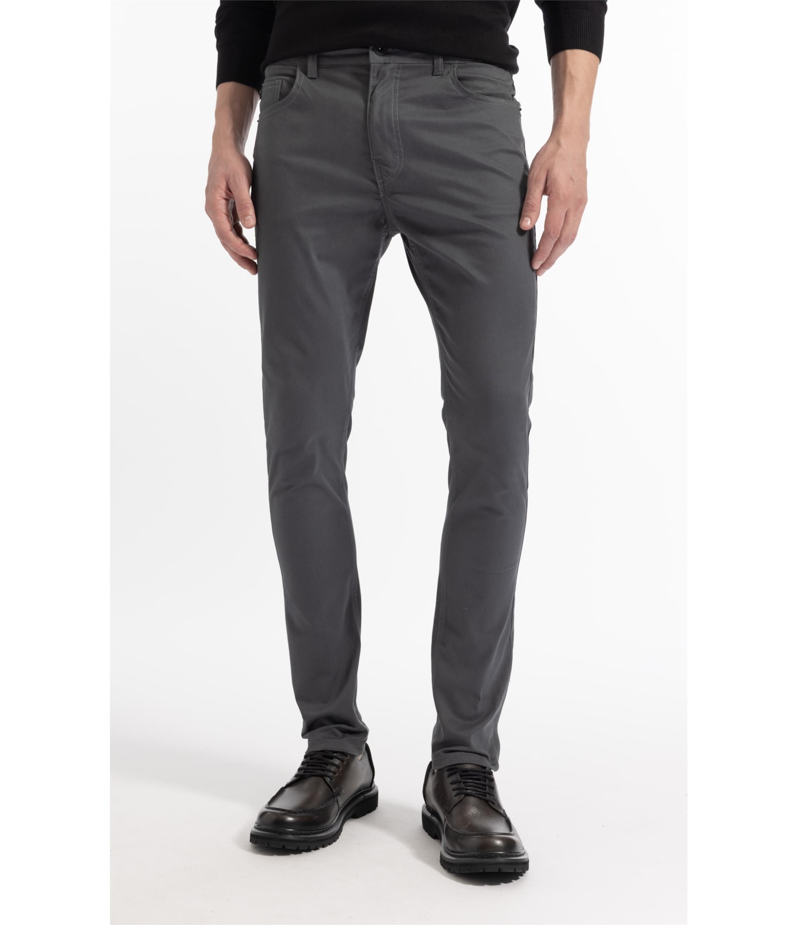 Color Twill Power Pd (Skinny) 5 Pockets Cinza Medio