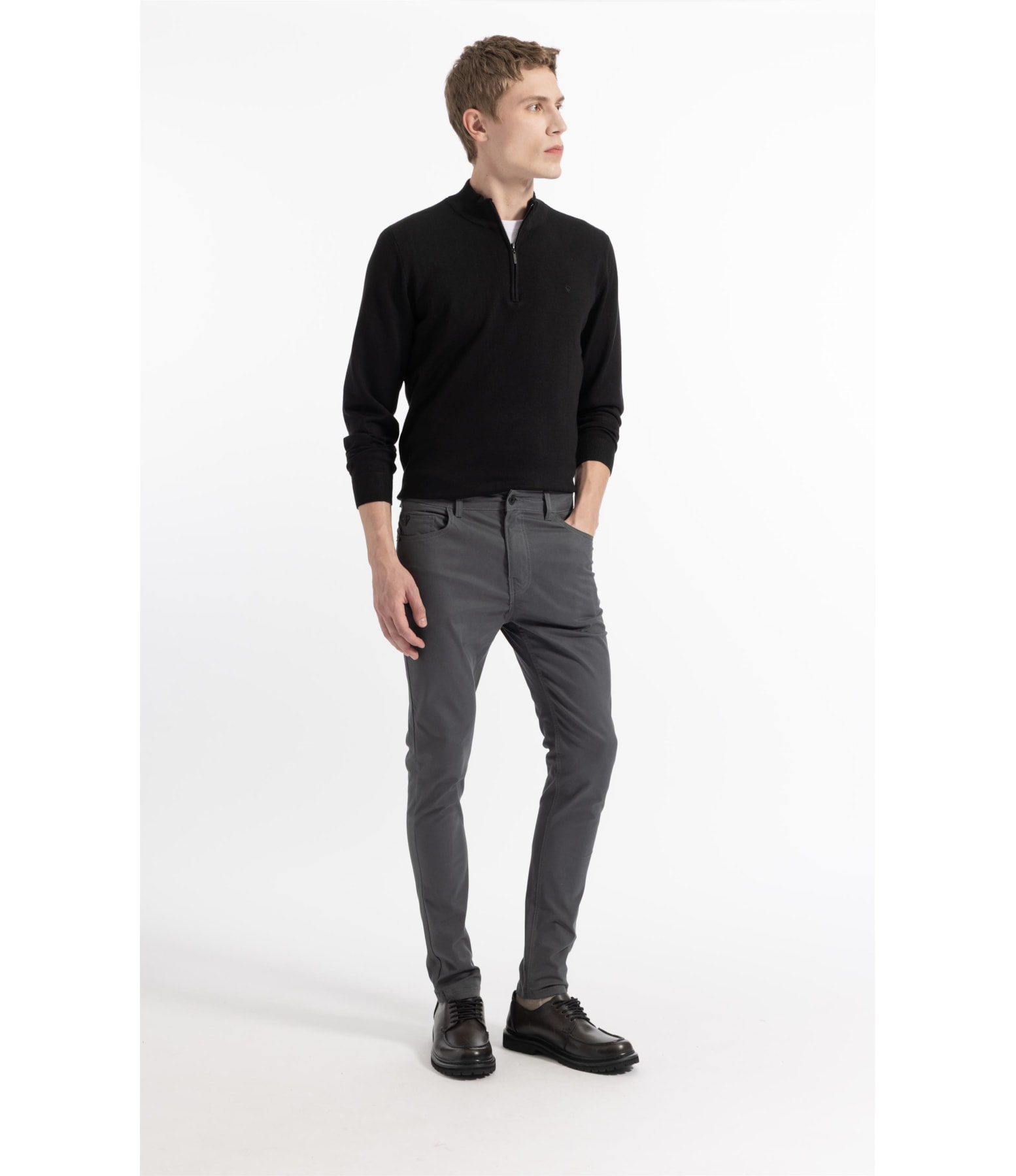 Color Twill Power Pd (Skinny) 5 Pockets Cinza Medio