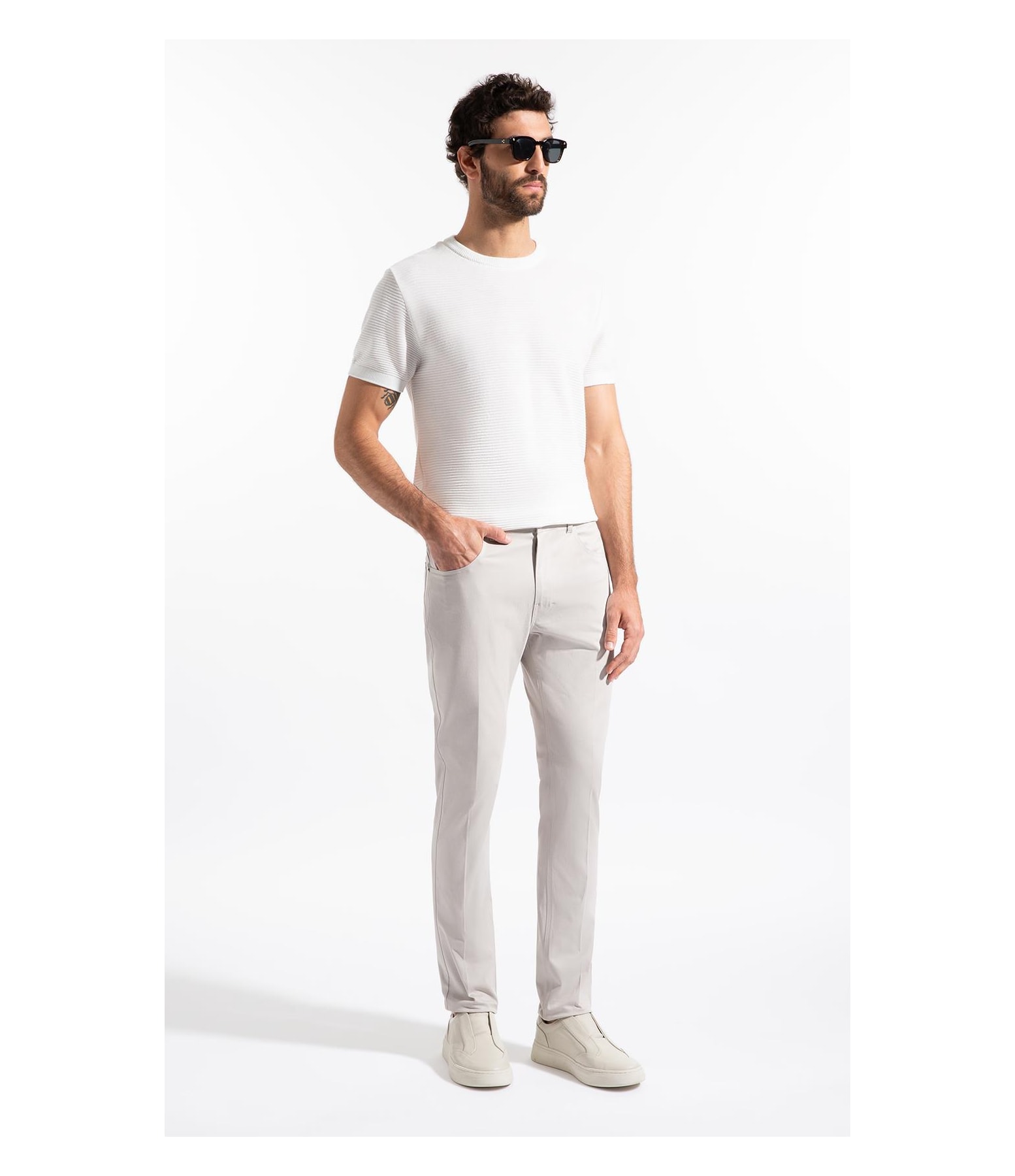 Color Twill Power Pd (Skinny) 5 Pockets Silver
