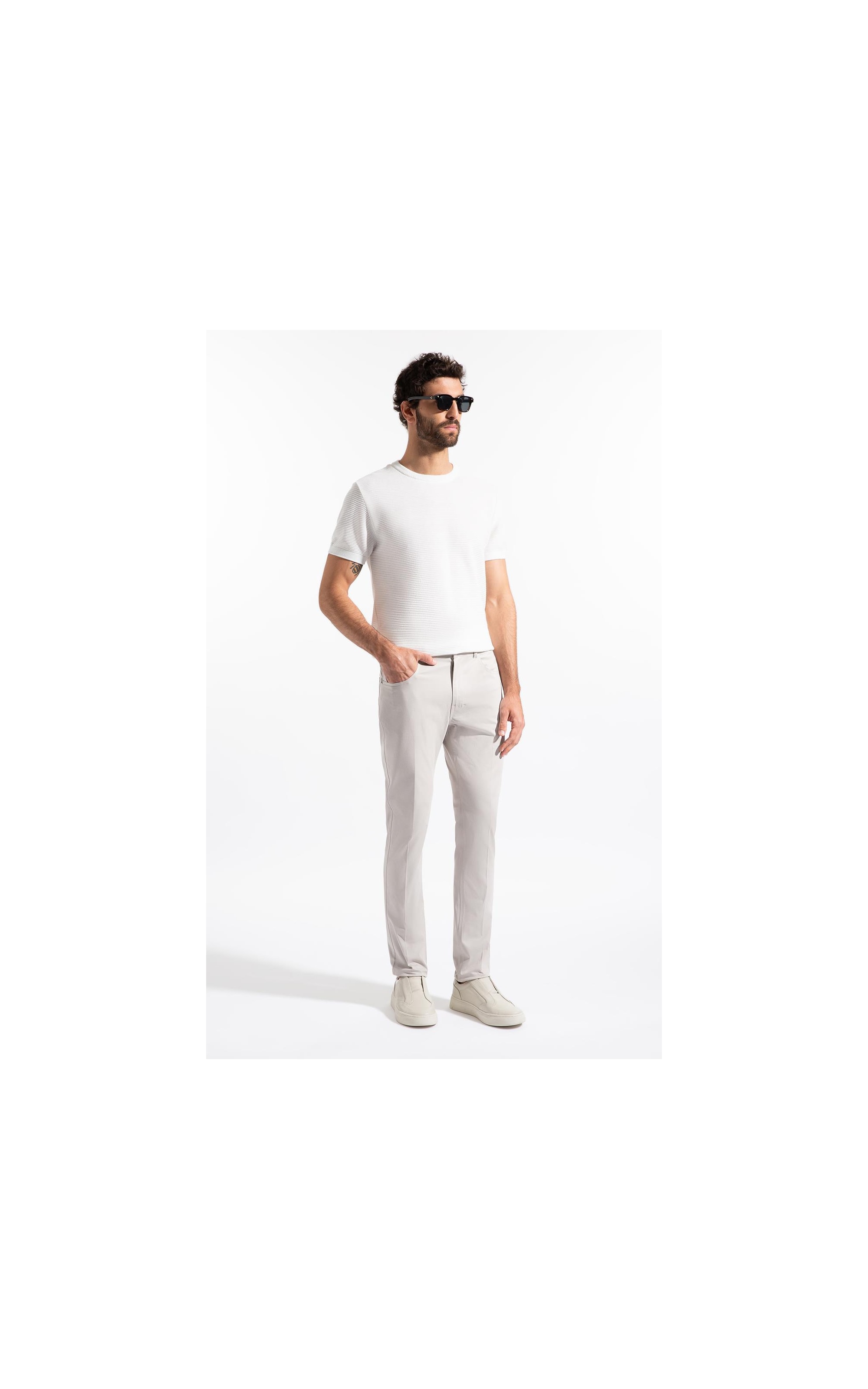 Color Twill Power Pd (Skinny) 5 Pockets Silver