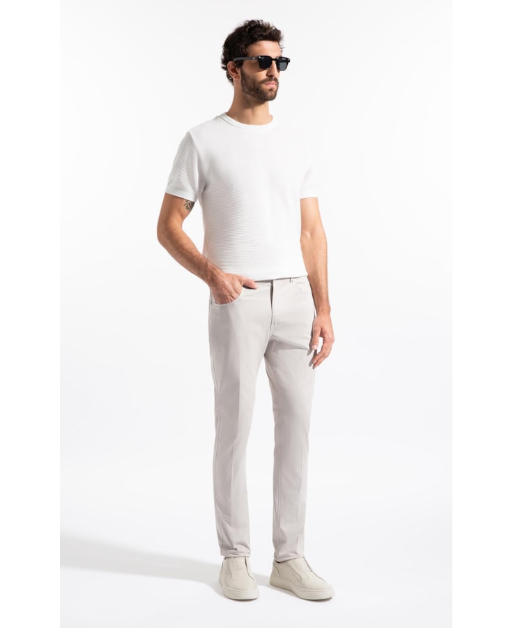 Calça Color Twill Power (Skinny) 5 Pockets Silver