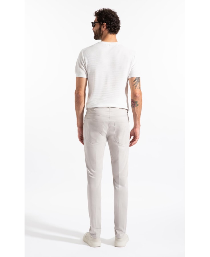 Calça Color Twill Power (Skinny) 5 Pockets Silver