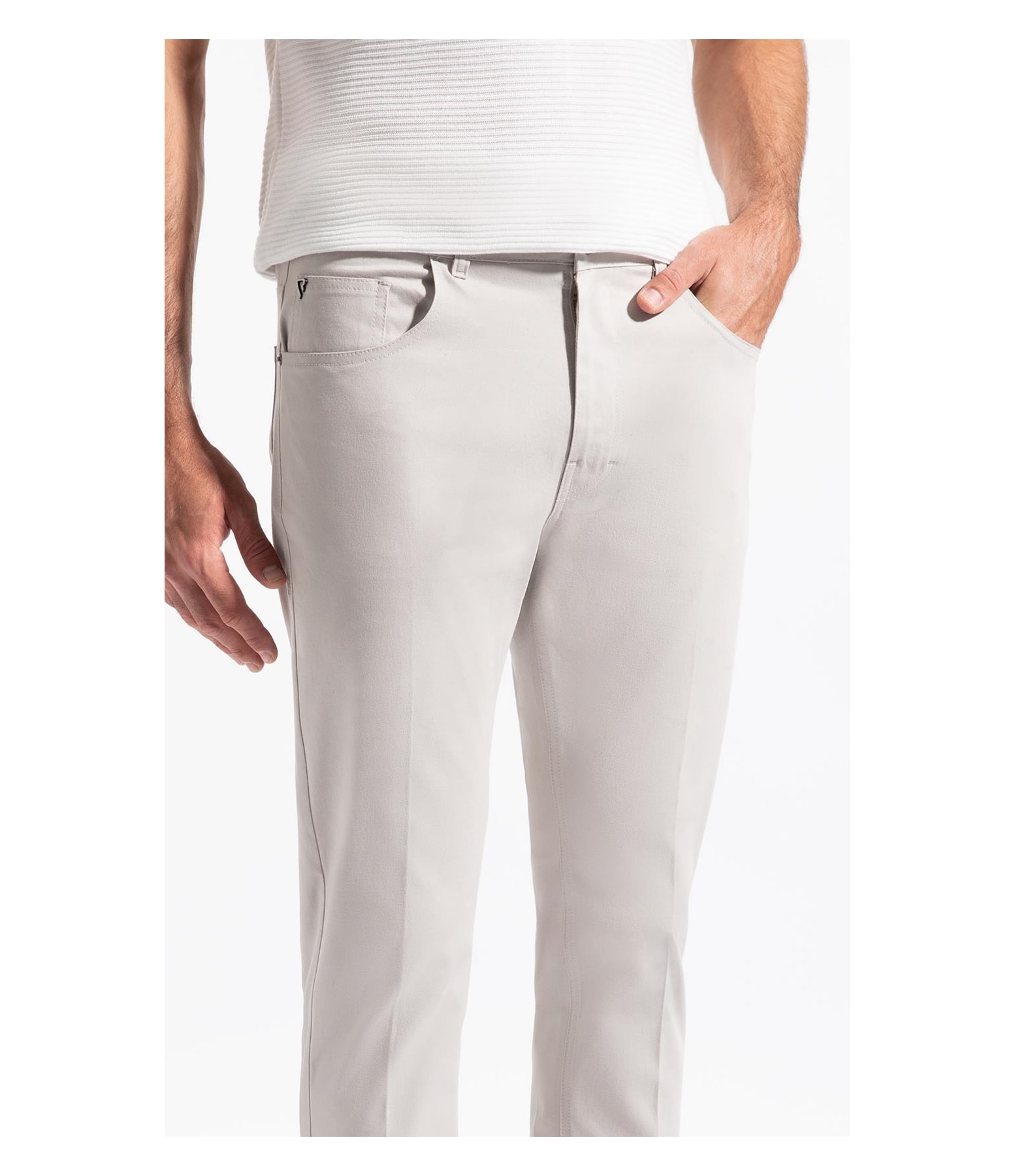 Color Twill Power Pd (Skinny) 5 Pockets Silver