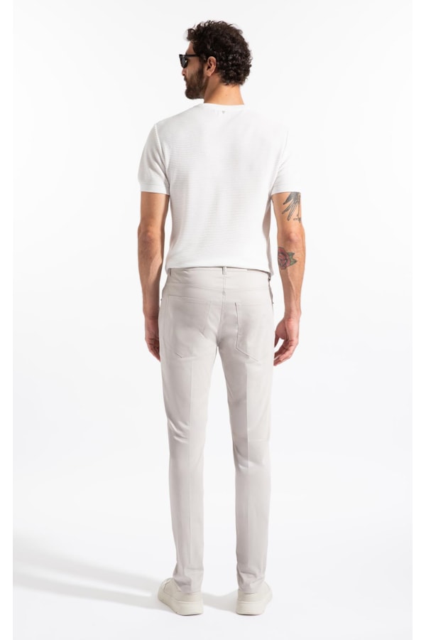 Calça Color Twill Power (Skinny) 5 Pockets Silver