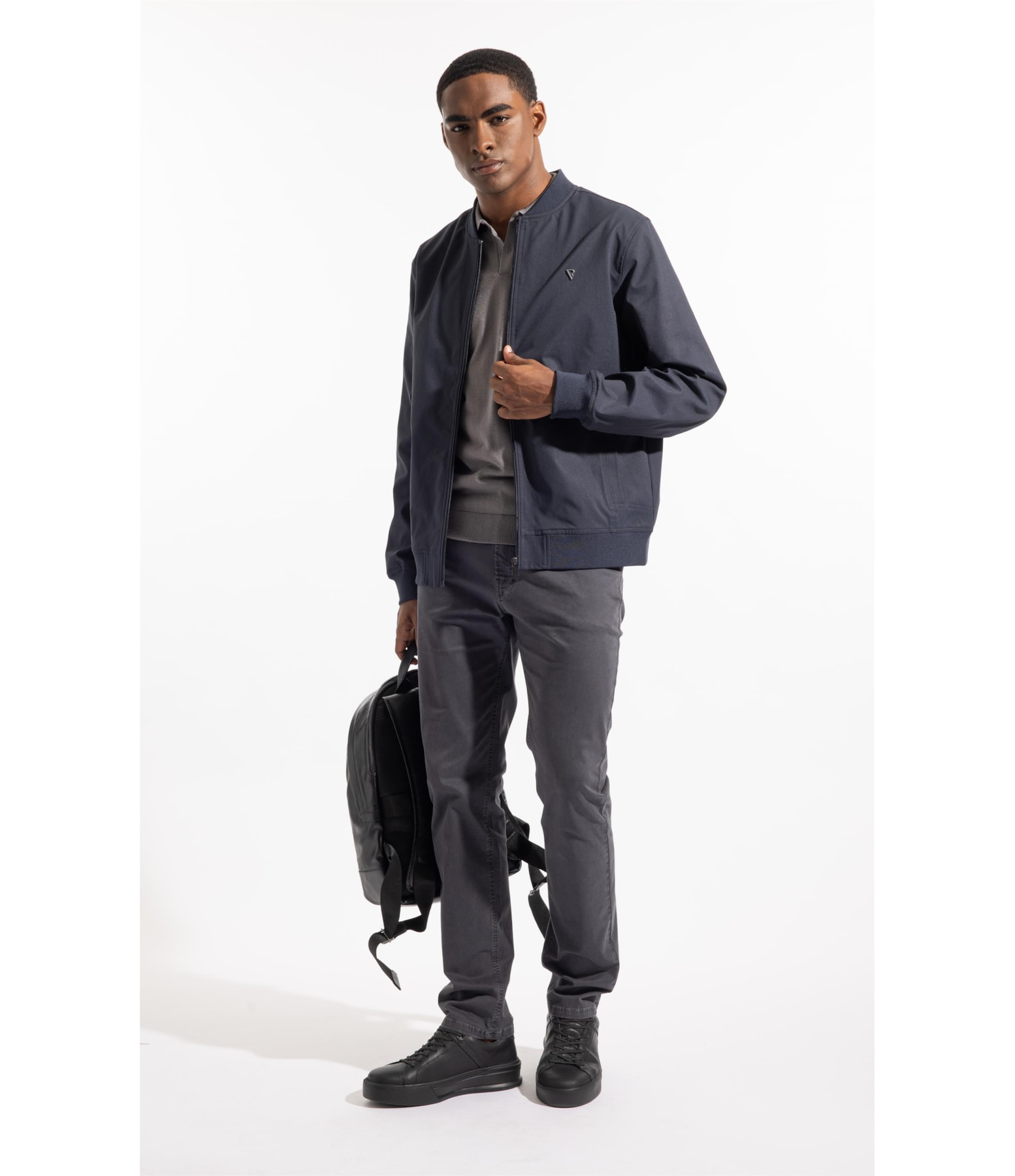 Calça Color Twill Power Slim  Cinza Medio