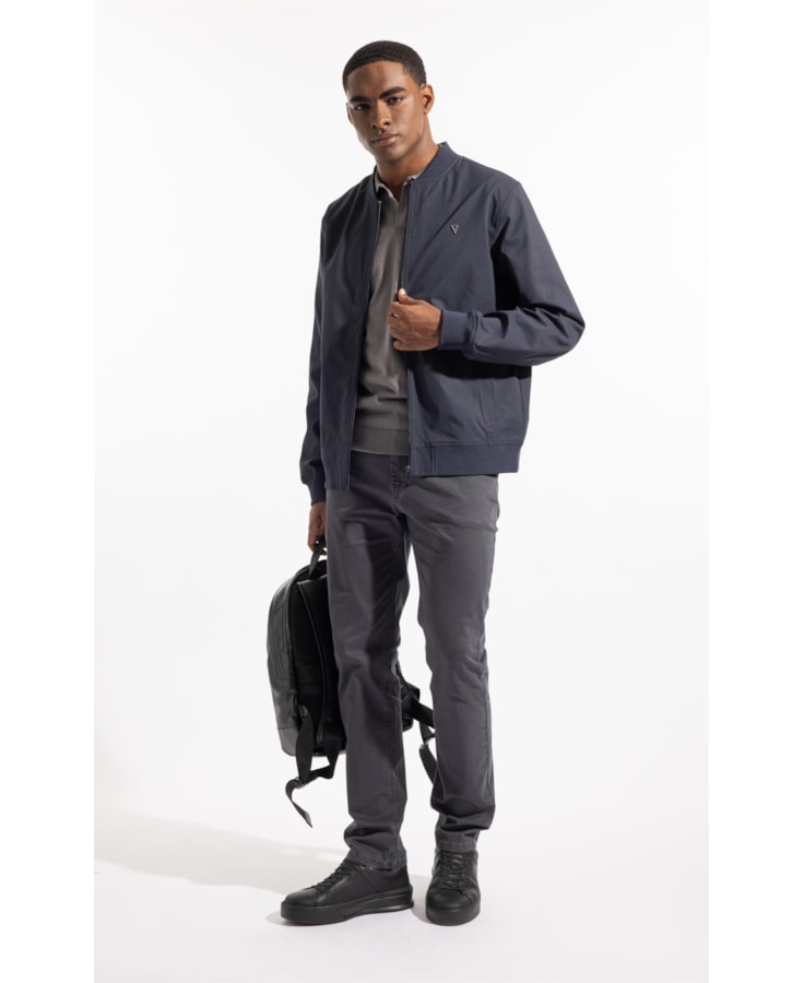 Calça Color Twill Power Slim  Cinza Medio