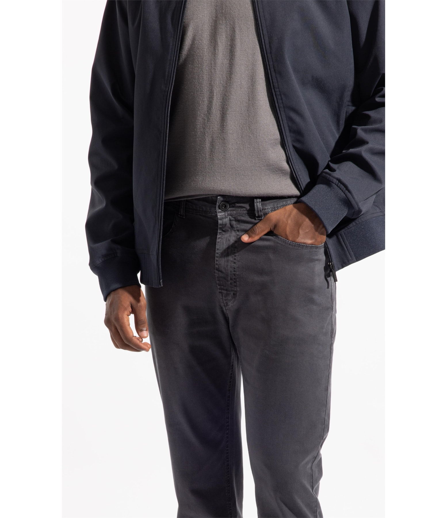Calça Color Twill Power Slim  Cinza Medio