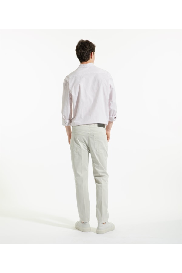 Calça Color Twill Power Slim Silver