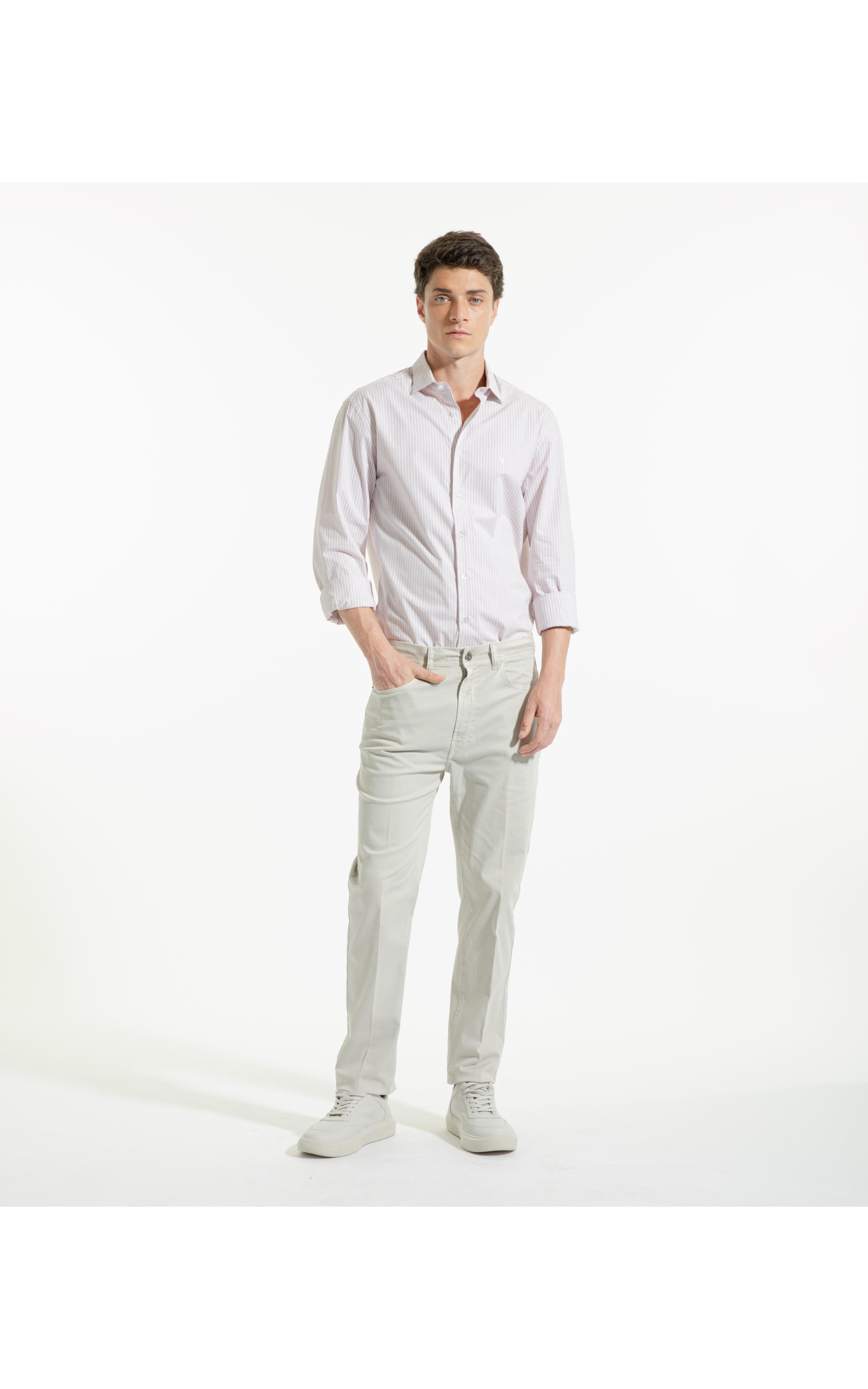 Calça Color Twill Power Slim Silver