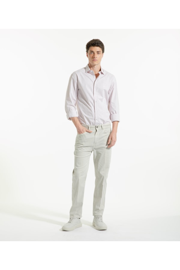 Calça Color Twill Power Slim Silver