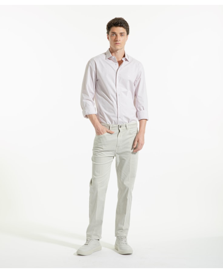 Calça Color Twill Power Slim Silver