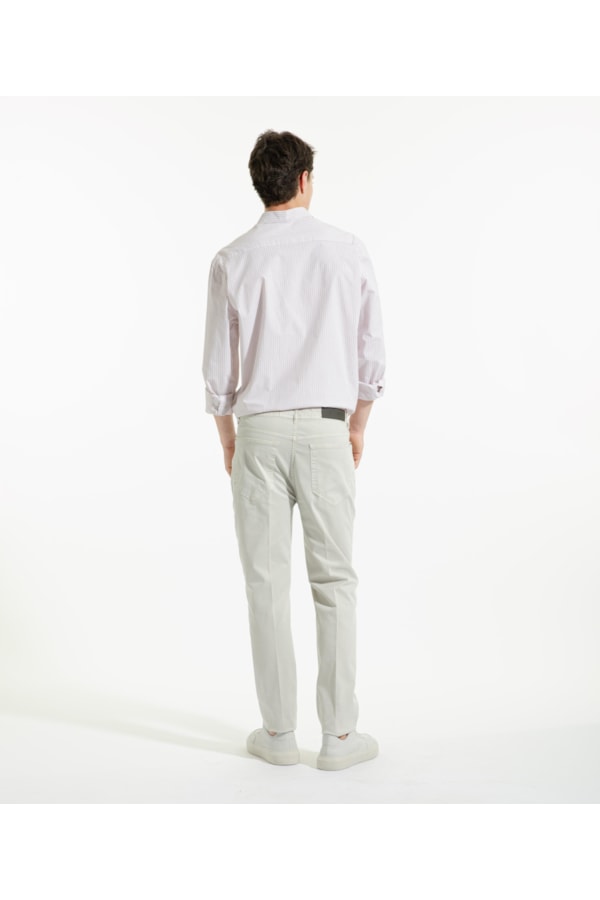 Calça Color Twill Power Slim Silver