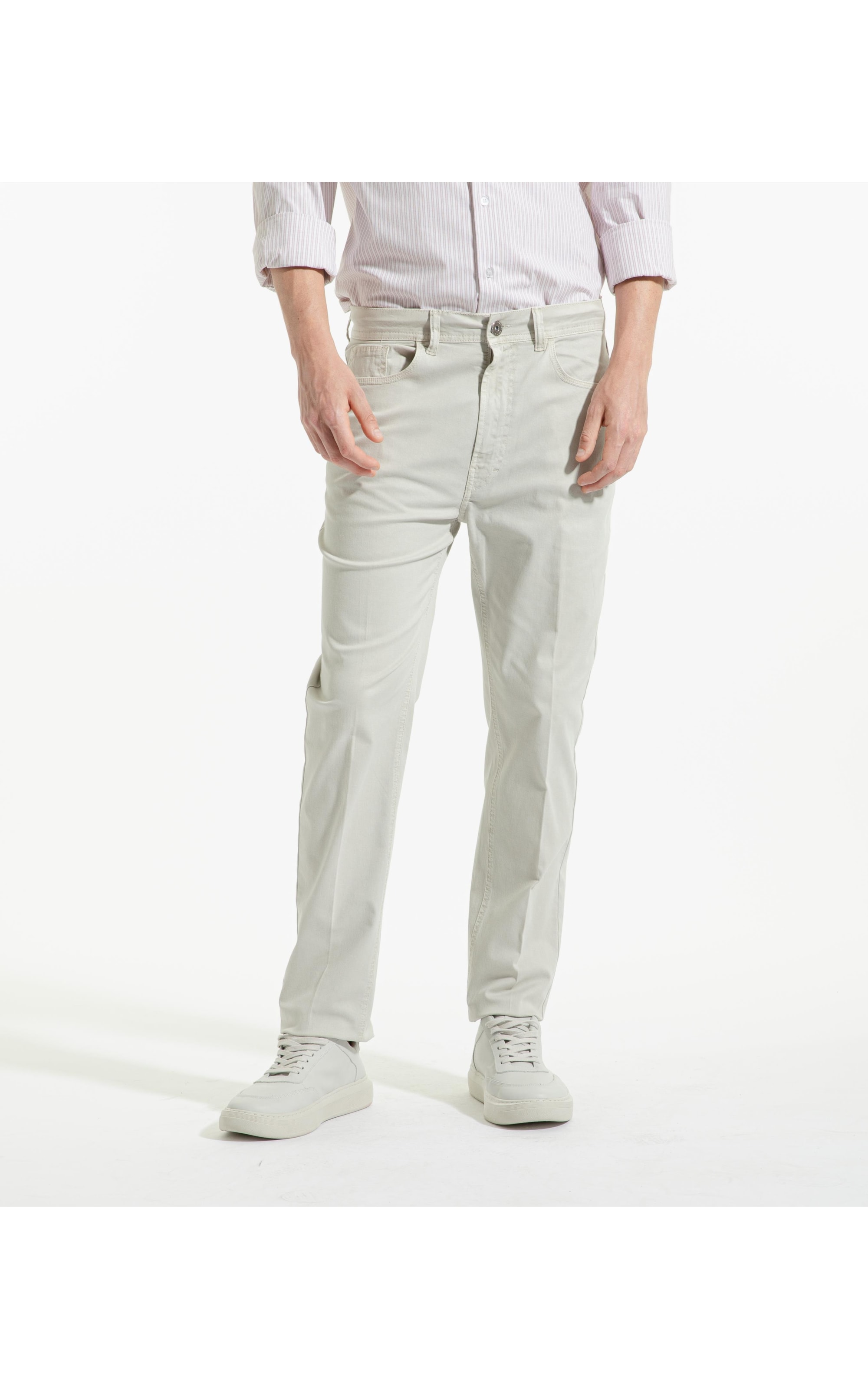 Calça Color Twill Power Slim Silver