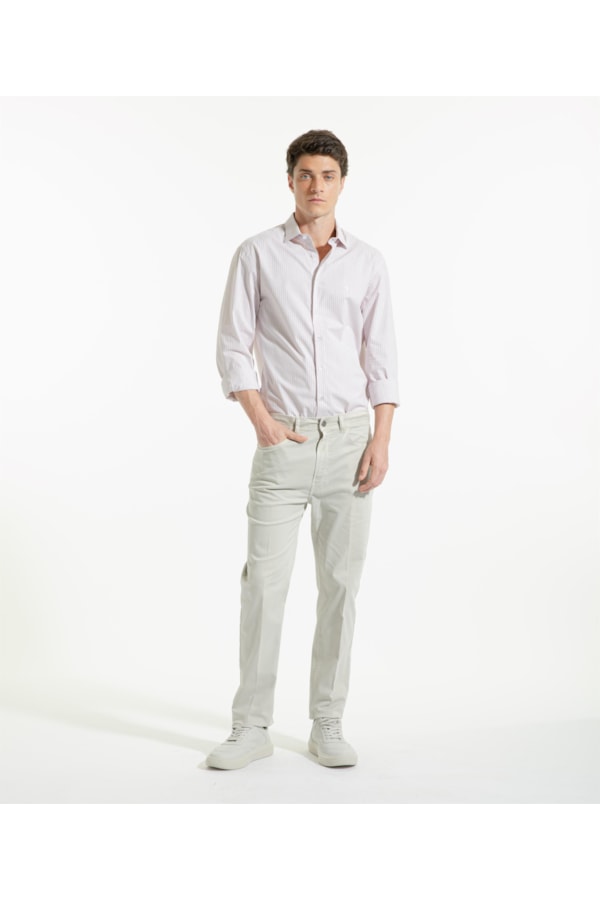 Calça Color Twill Power Slim Silver