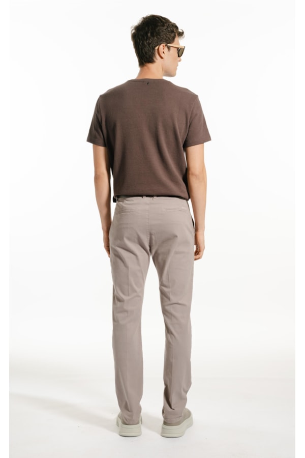 Calça Color Twill Power Tradicional Chino Niquel