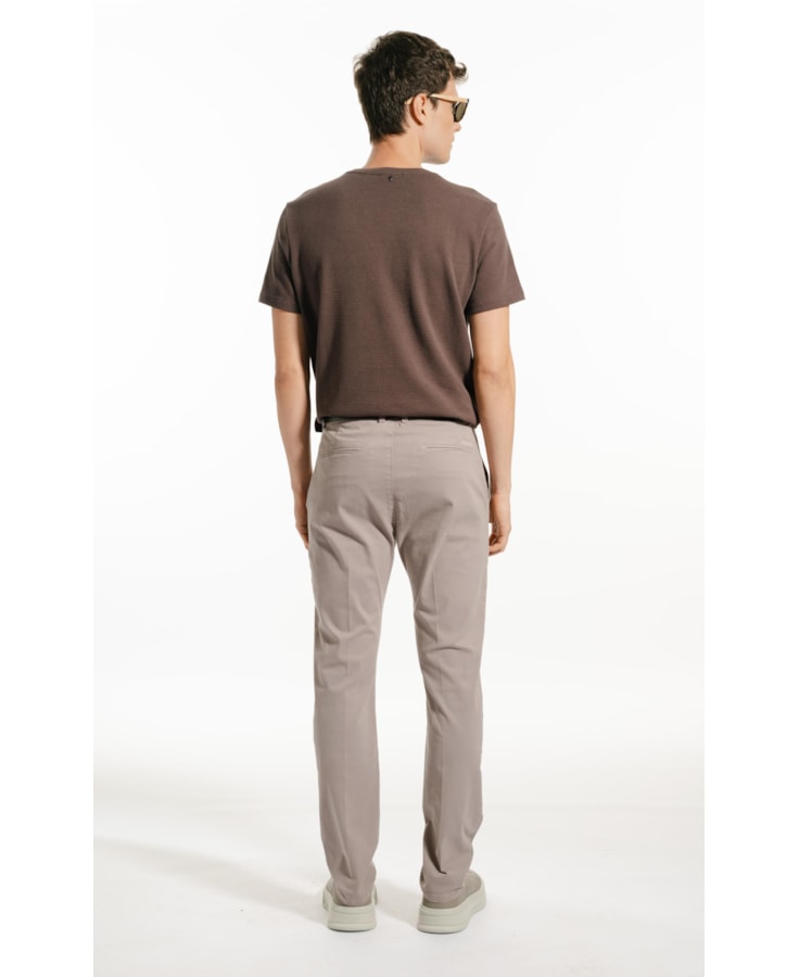Calça Color Twill Power Tradicional Chino Niquel