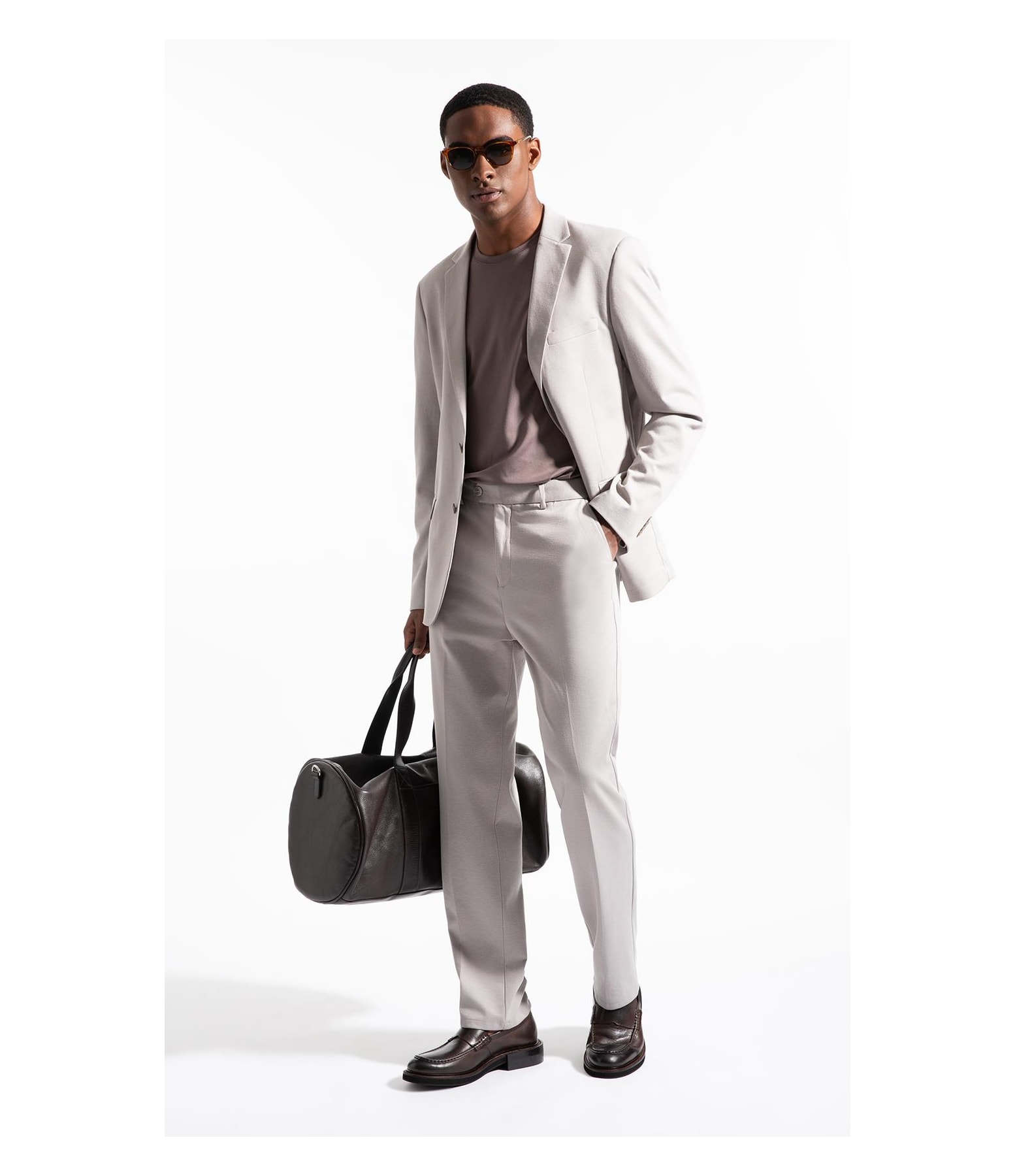 Calça Interlock Knitted Flex Cinza Claro