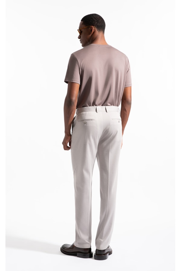 Calça Interlock Knitted Flex Cinza Claro