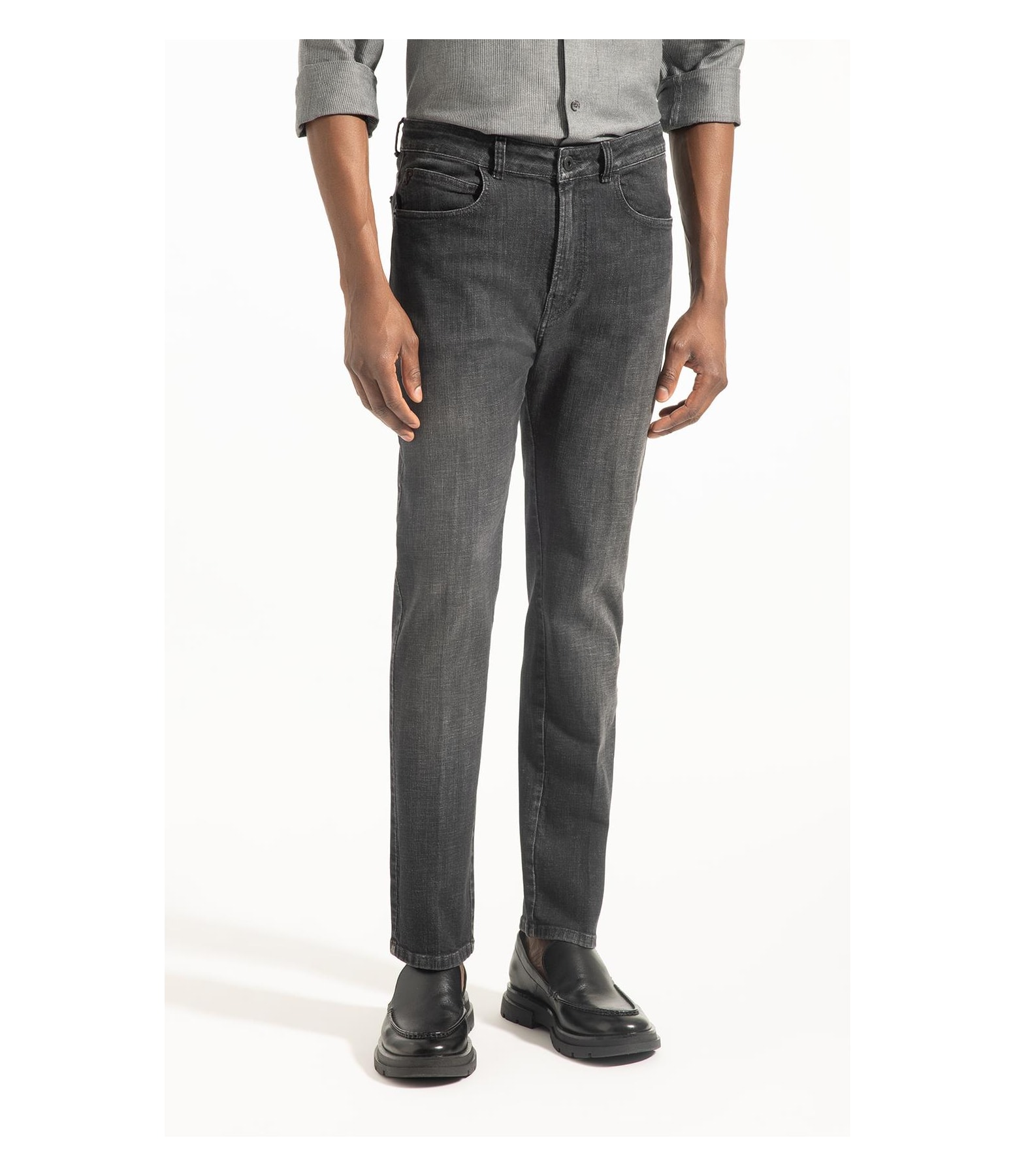 Calça Jeans Black Cross Elastic Premium Lavagem Alta
