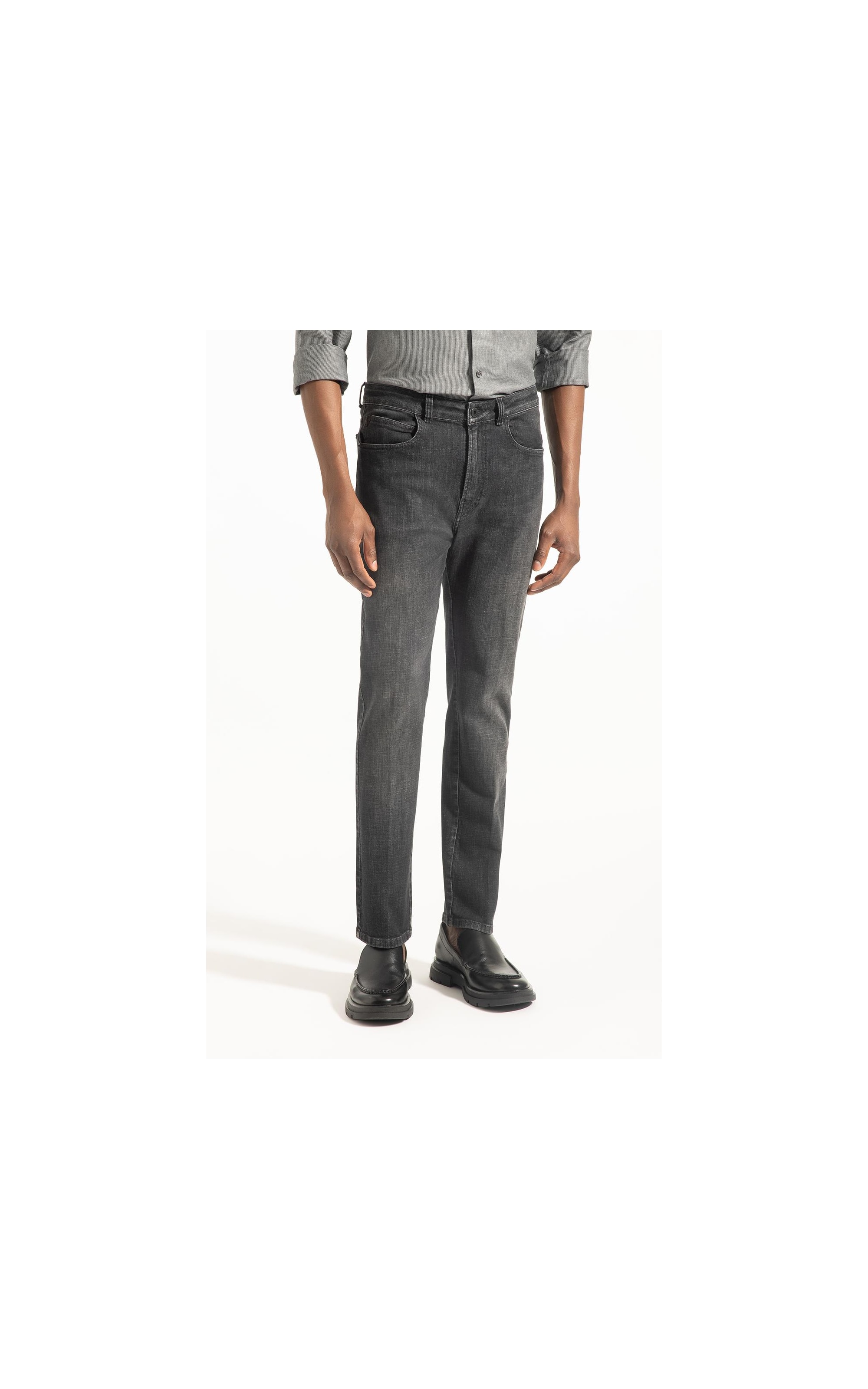 Calça Jeans Black Cross Elastic Premium Lavagem Alta