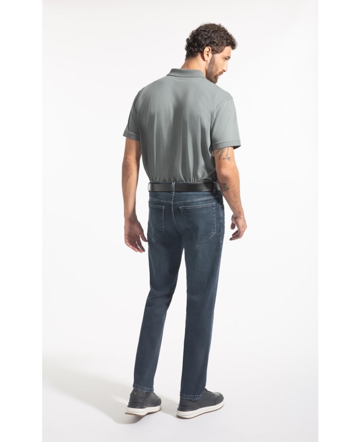 Calça Jeans Dark Forest Elastic 5 Pockets Lavagem Media