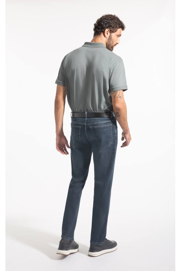 Calça Jeans Dark Forest Elastic 5 Pockets Lavagem Media