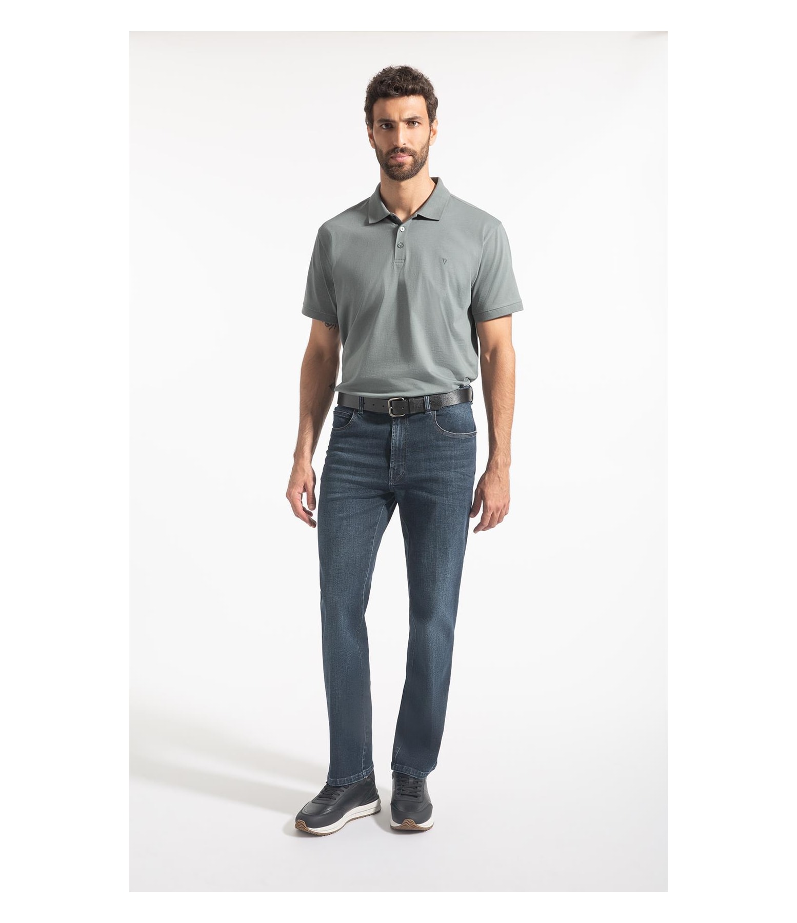 Calça Jeans Dark Forest Elastic 5 Pockets Lavagem Media