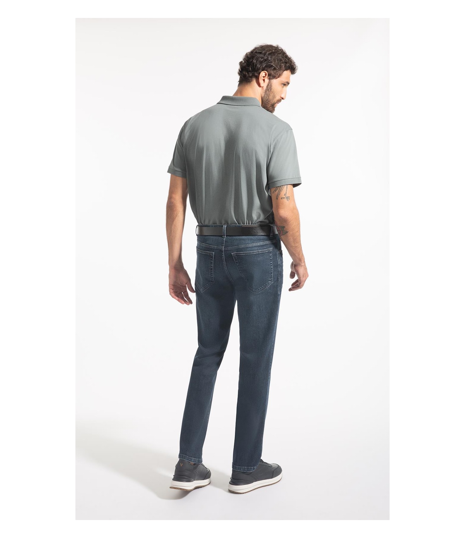 Calça Jeans Dark Forest Elastic 5 Pockets Lavagem Media