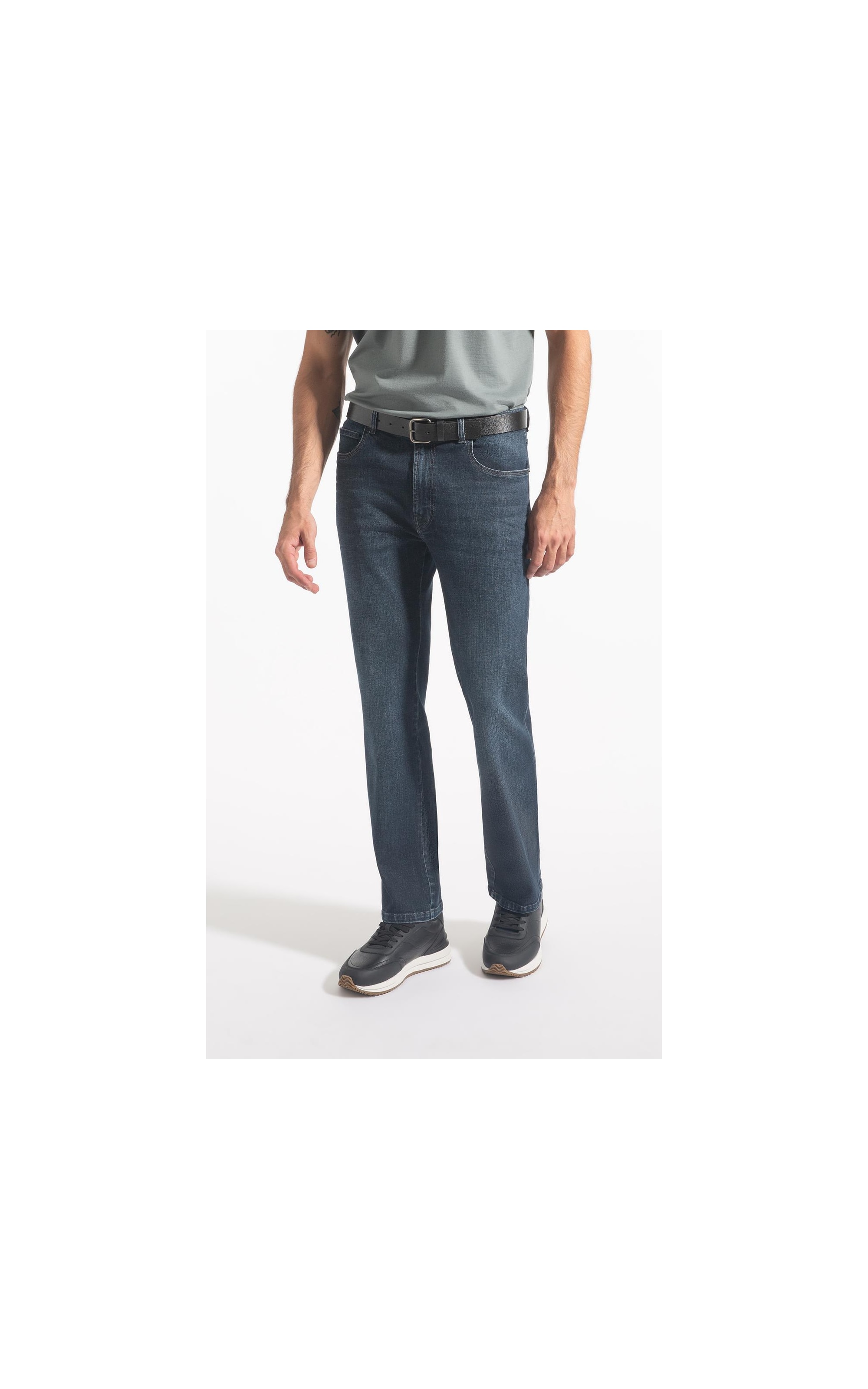 Calça Jeans Dark Forest Elastic 5 Pockets Lavagem Media