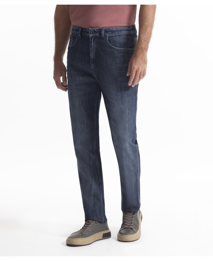 Calça Jeans Dark Sea Slim Lavagem Media