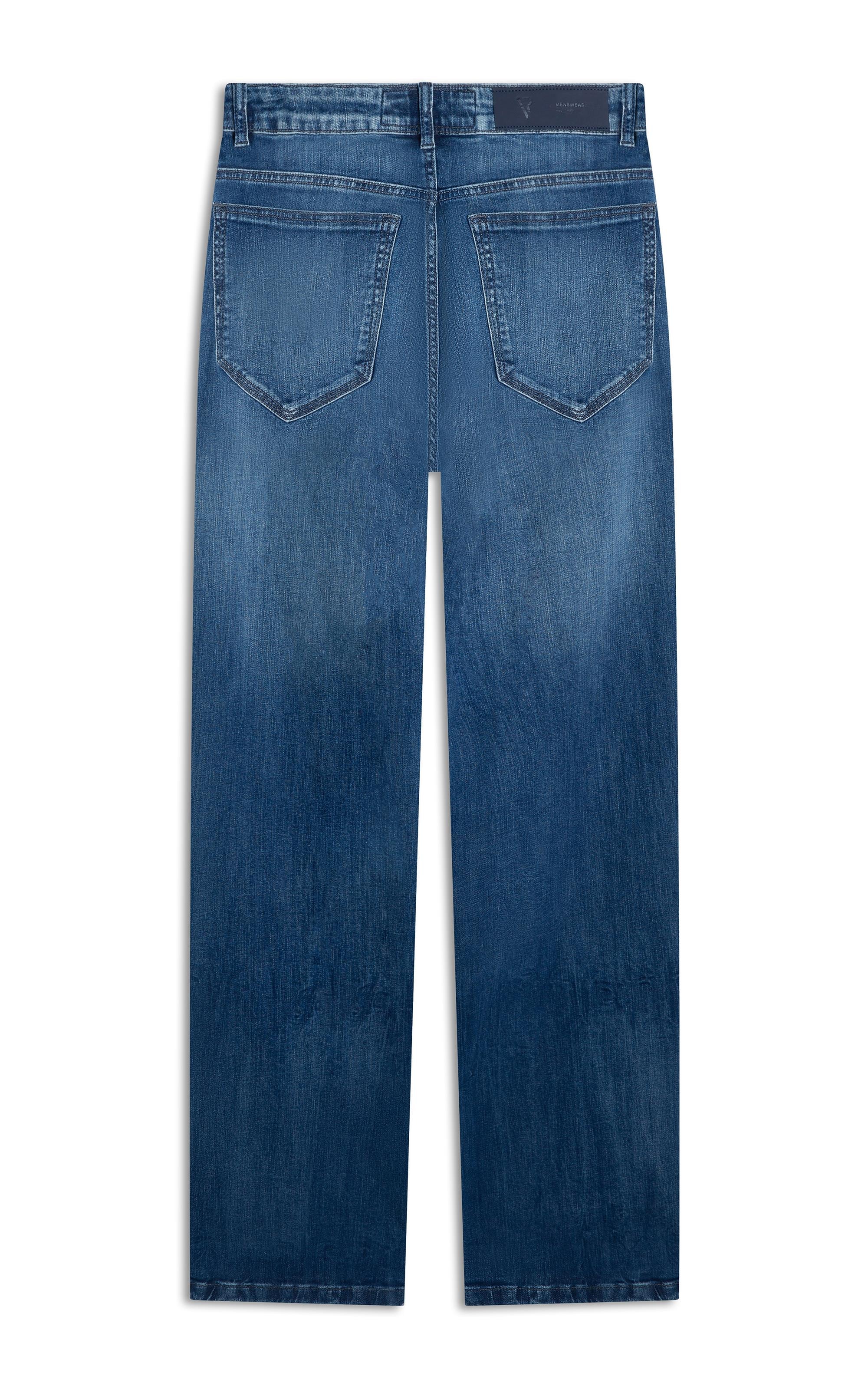 Calça Jeans High Comfort Stretch 5 Pockets 2159 Lav Médio C/ Puidos