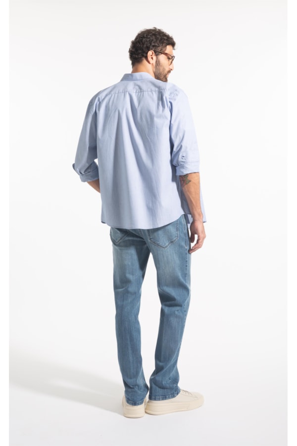 Calça Jeans High Comfort Stretch 5 Pockets Lavagem Baixa