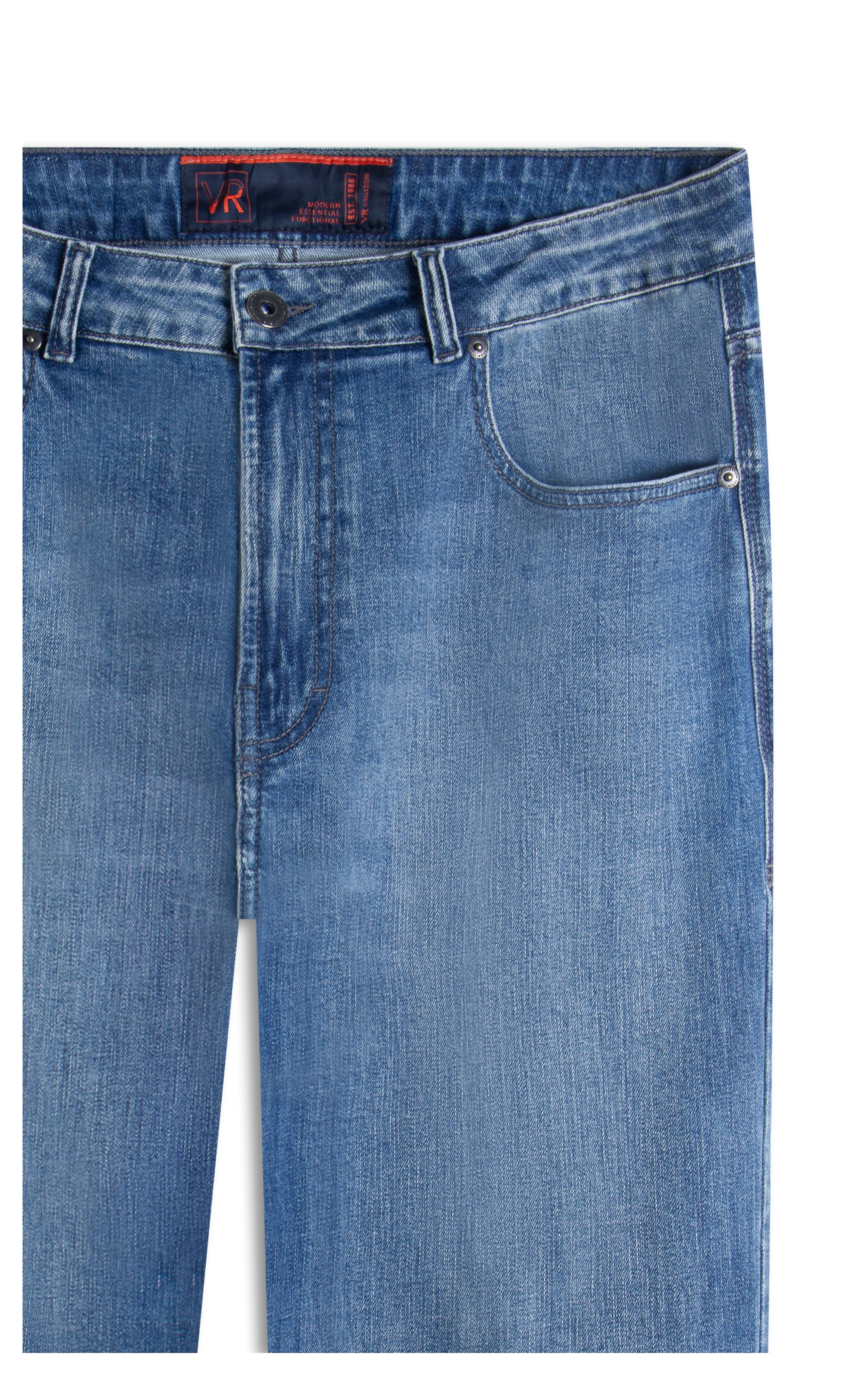 Calça Jeans High Comfort Stretch 5 Pockets Lavagem Baixa