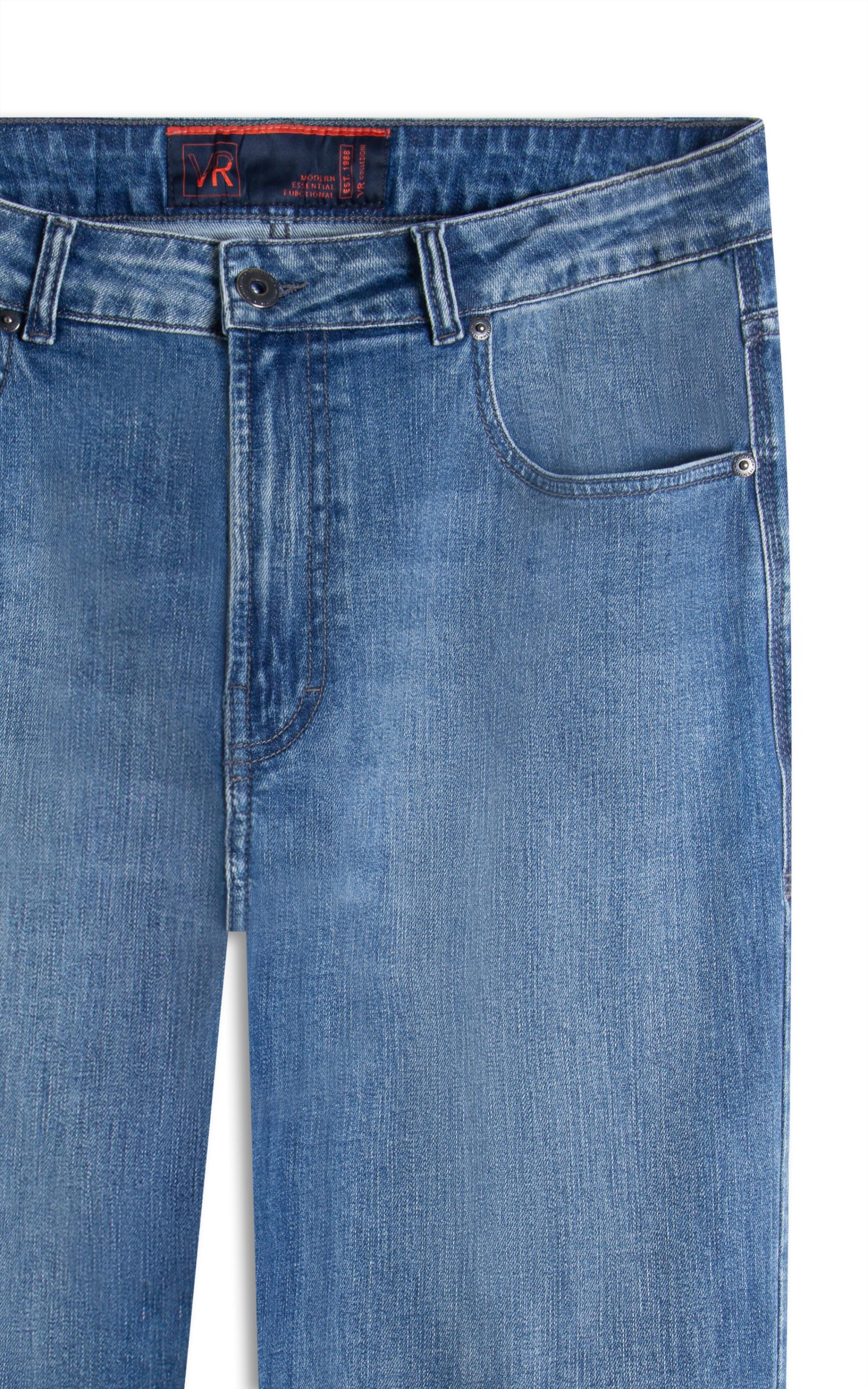 Calça Jeans High Comfort Stretch 5 Pockets Lavagem Baixa
