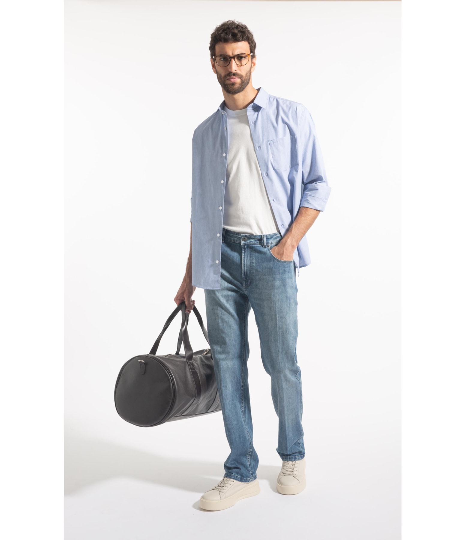 Calça Jeans High Comfort Stretch 5 Pockets Lavagem Baixa