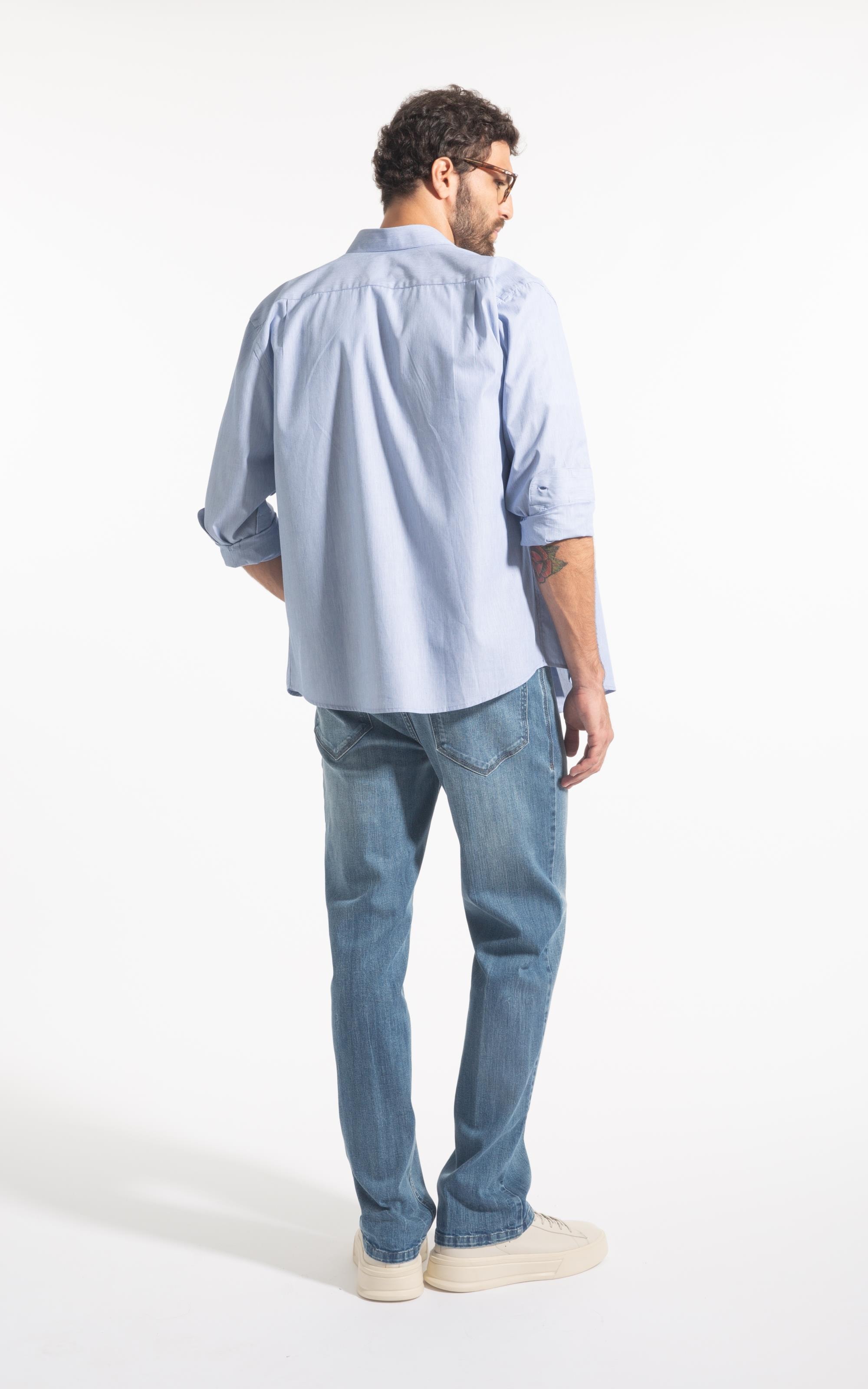 Calça Jeans High Comfort Stretch 5 Pockets Lavagem Baixa
