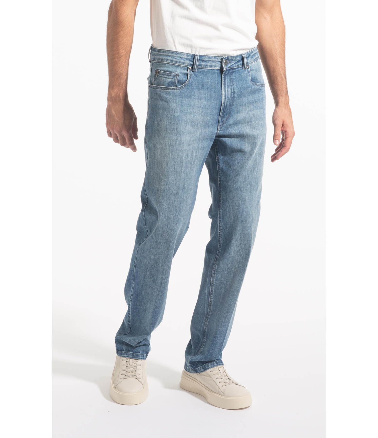 Calça Jeans High Comfort Stretch 5 Pockets Lavagem Baixa