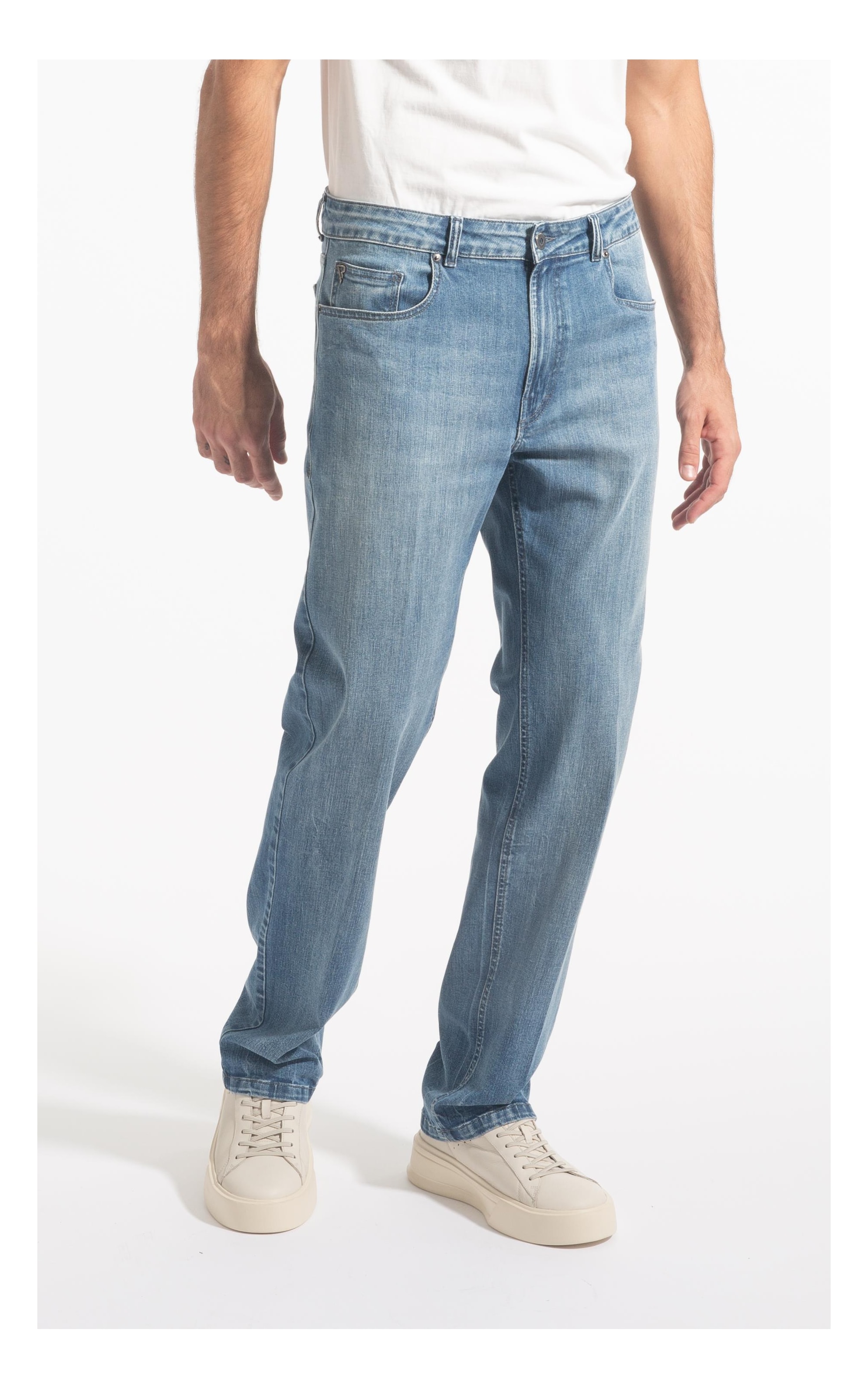 Calça Jeans High Comfort Stretch 5 Pockets Lavagem Baixa