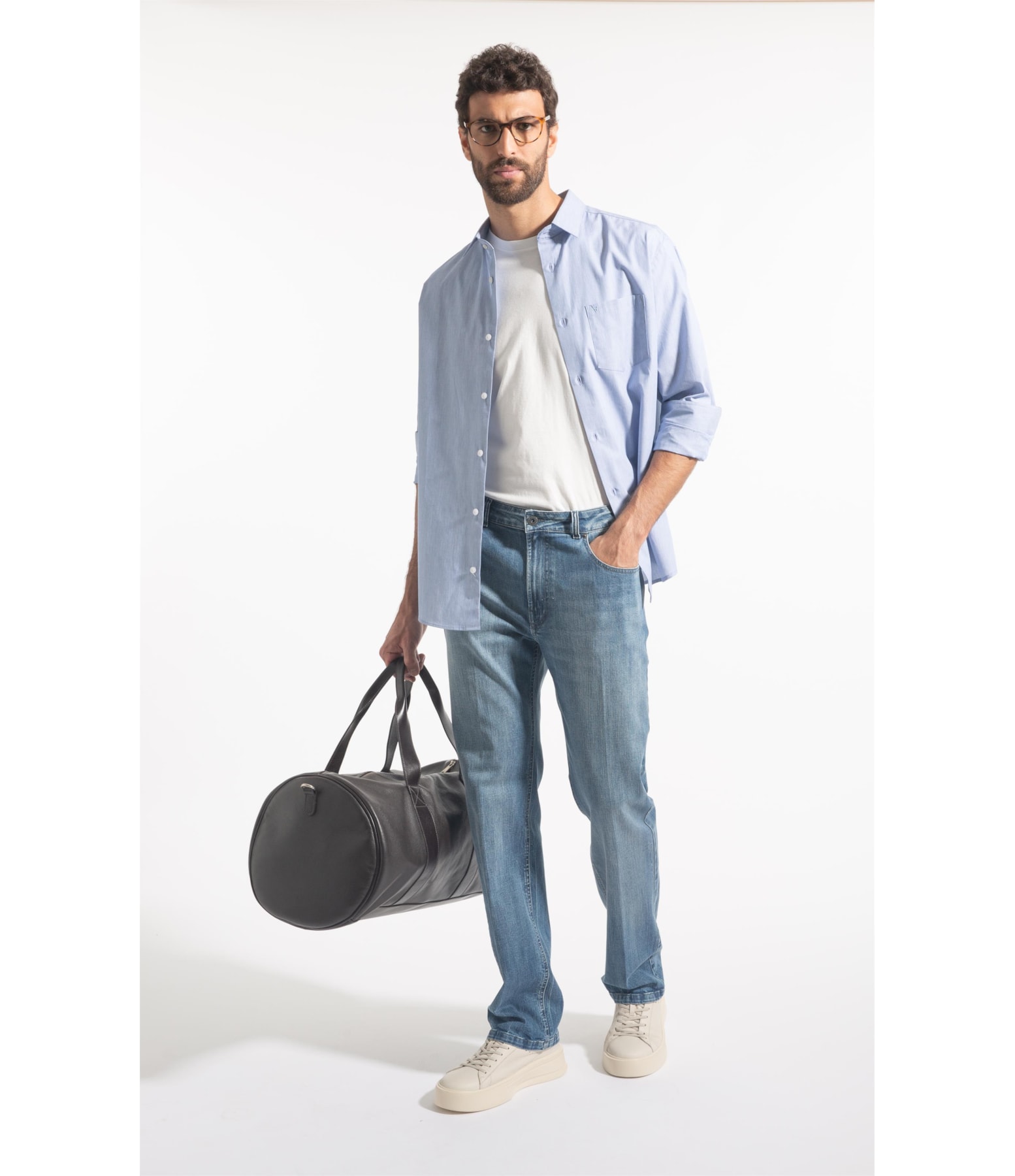 Calça Jeans High Comfort Stretch 5 Pockets Lavagem Baixa