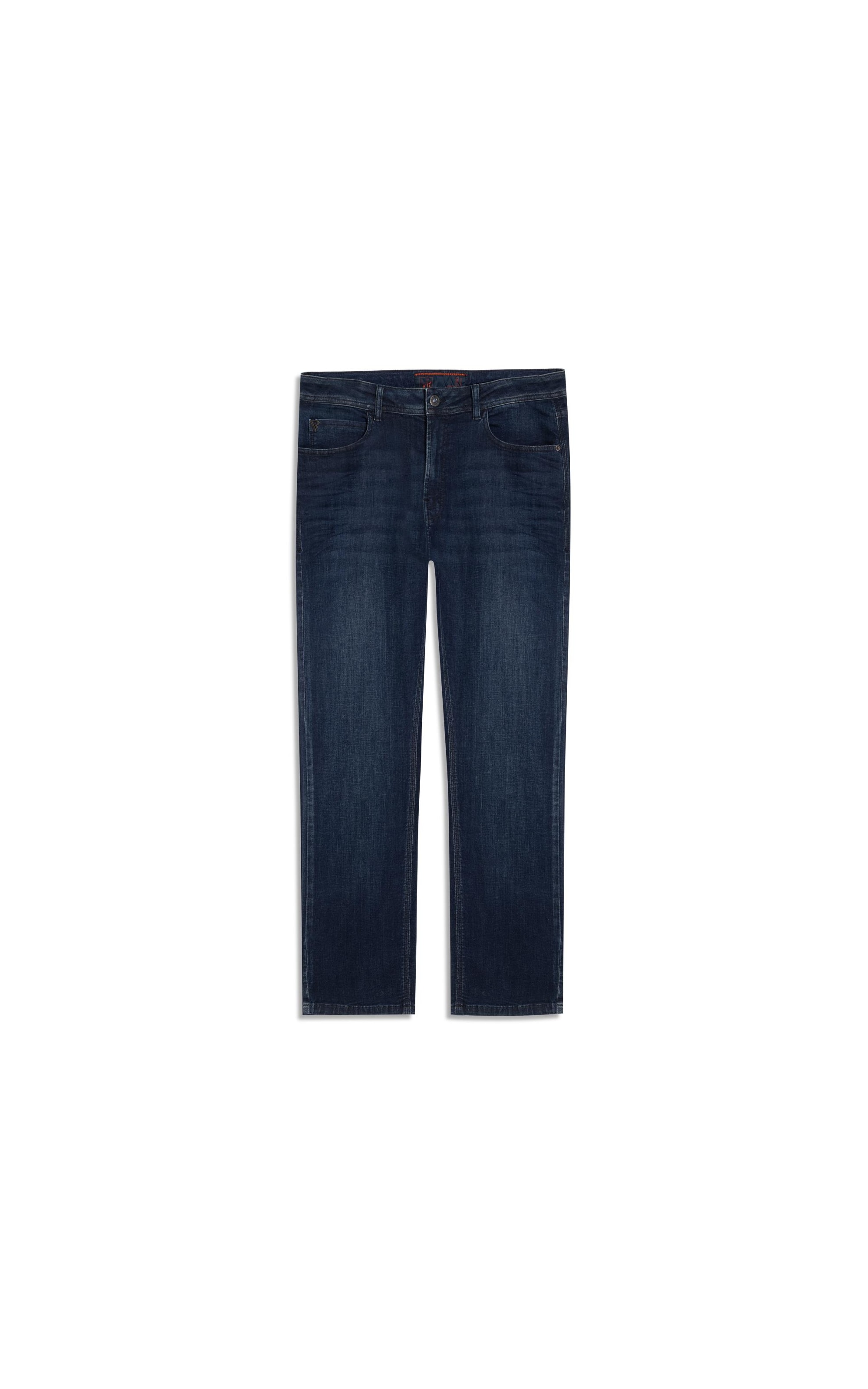 Calça Jeans High Comfort Stretch Slim Premium  Lav.Escuro C/ Matiz Puido