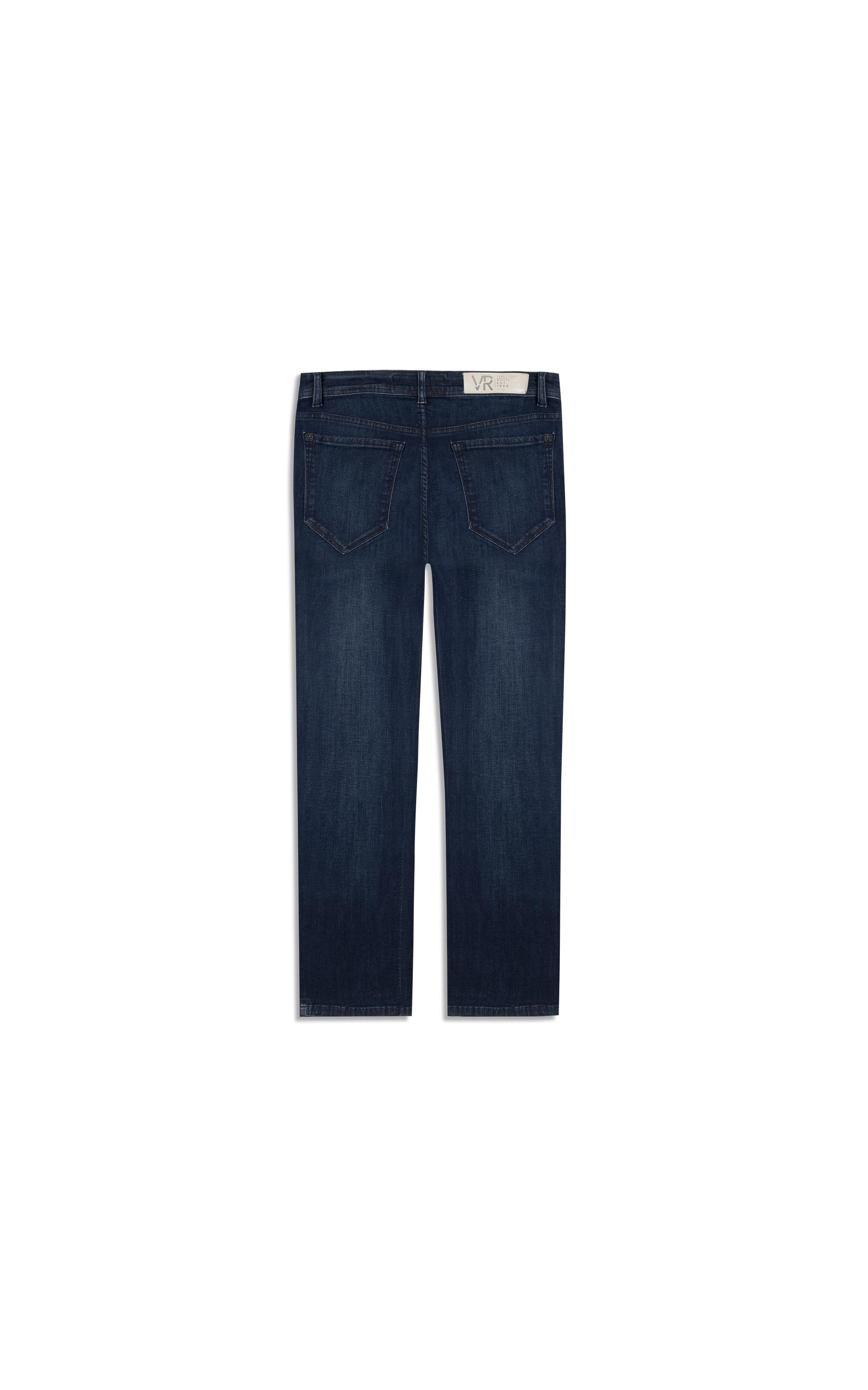 Calça Jeans High Comfort Stretch Slim Premium  Lav.Escuro C/ Matiz Puido