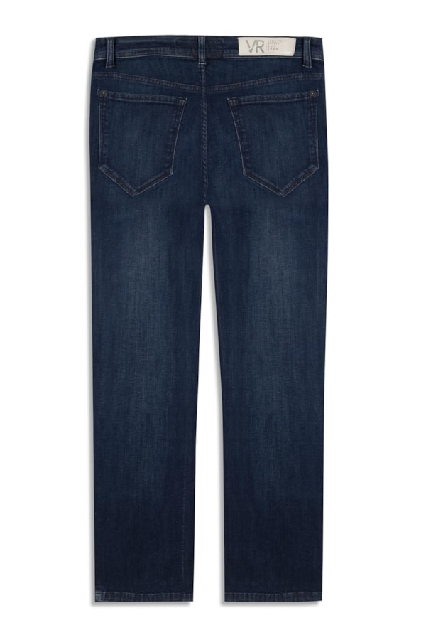 Calça Jeans High Comfort Stretch Slim Premium  Lav.Escuro C/ Matiz Puido