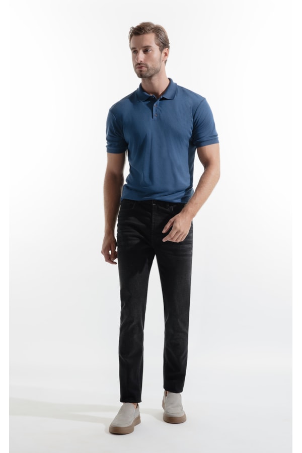 Calça Jeans Intense Black Slim Lavagem Alta