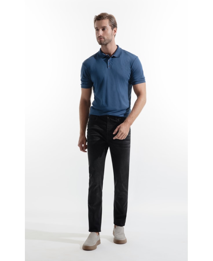 Calça Jeans Intense Black Slim Lavagem Alta