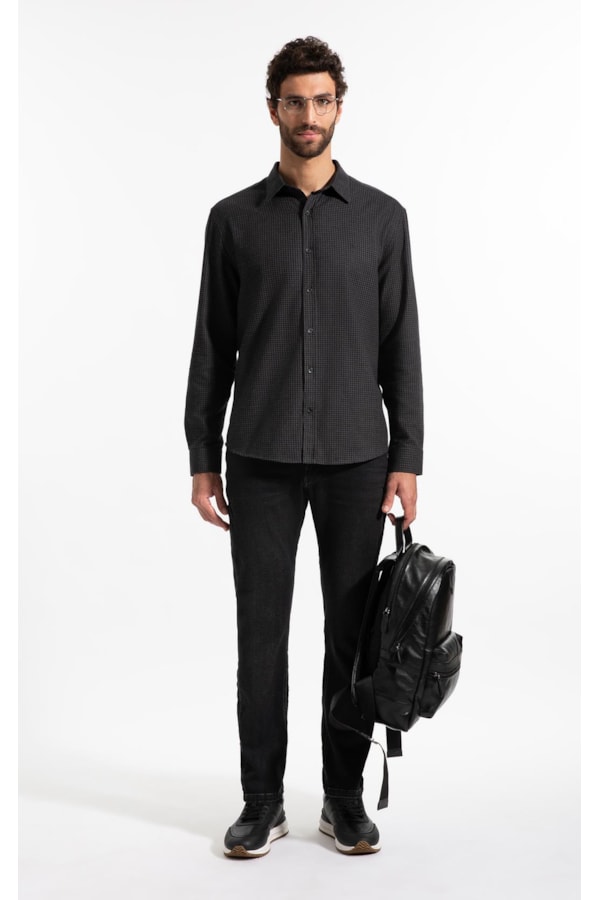 Calça Jeans Jogging Black (Slim) 5 Pockets Lav. Escuro C/ Stone